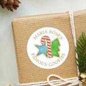 Kerst Cute Koekjes Whimsical Ronde Sticker