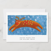 Kerst Cute Rendier Illustratie Foto Feestdagenkaart (Voorkant)