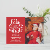 Kerst Cute Script Modern Foto Feestdagenkaart (Staand voorkant)