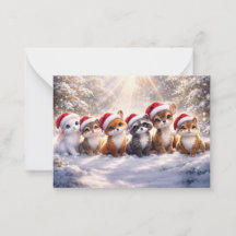 Kerst Cute Woodland Prettig Kerstfeest