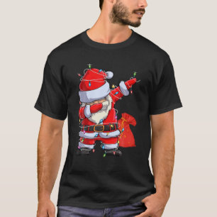 Kerst Dabbing Kerstman Xmas Lichten Geschenken T-shirt