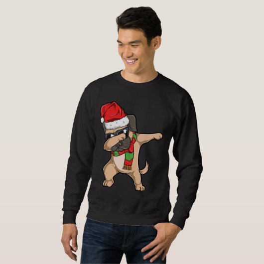 Kerst Dabbing Pug Essential T-shirt 261 (Voorkant volledig)