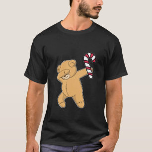 Kerst Dabbing Teddy Bear Candy Cane Dance Gift T-shirt