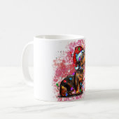 Kerst-dachshond  koffiemok (Voorkant links)