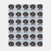 Kerst Dachshund Art Fleece Deken (Voorkant)