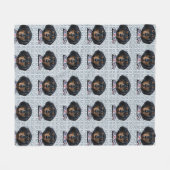 Kerst Dachshund Art Fleece Deken (Voorkant (Horizontaal))