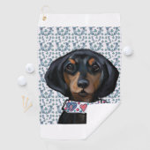 Kerst Dachshund Art Golfhanddoek (Insitu)