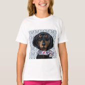 Kerst Dachshund Art T-shirt (Voorkant)