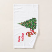 Kerst Dachshund Badkamer Handdoek Set (Handdoek)