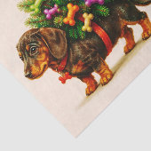 Kerst-Dachshund, Boom & Botten FN9L Decoupage Tissuepapier (Detail)