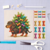 Kerst-Dachshund, Boom & Botten FN9L Decoupage Tissuepapier (Craft)