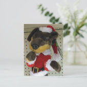 Kerst-Dachshund Feestdagenkaart (Staand voorkant)