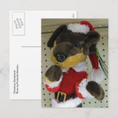 Kerst-Dachshund Feestdagenkaart (Voorkant / Achterkant)