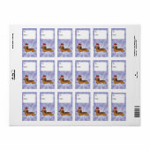 Kerst Dachshund Gift Labels (longhair) (Full Sheet)