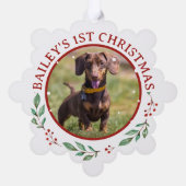 Kerst Dachshund Hond gepersonaliseerd Ornament Kaart (Achterkant)