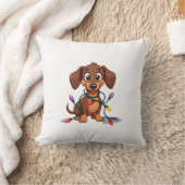 Kerst Dachshund Lichtjes (2) Kussen (Deken)