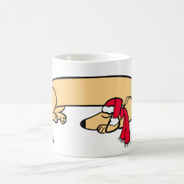 Kerst-Dachshund Slaapmok Koffiemok
