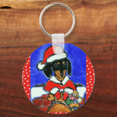 Kerst-Dachshund Sleutelhanger (Voorkant)
