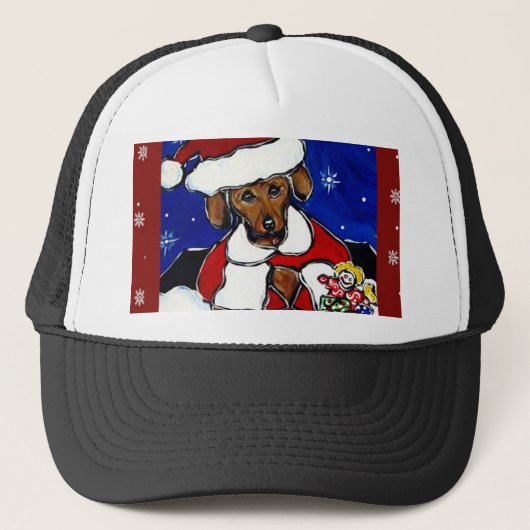 Kerst-Dachshund Trucker Pet (Voorkant)
