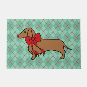 Kerst Dachshund Welkom Deurmat Rug