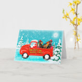 Kerst Dachshunds Hond geschenken levering vrachtwa Kaart (Gele Bloem)