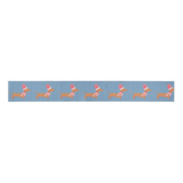 Kerst Dackel Hond Blauw Grosgrain Lint