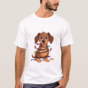 Kerst Dackel Lichtjes T-shirt