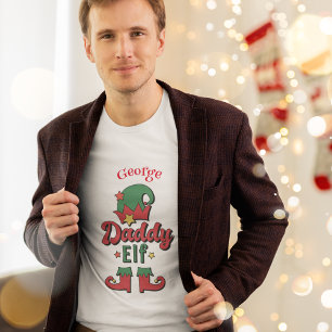 Kerst Daddy Elf aangepast mannen T-shirt