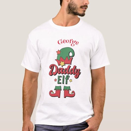Kerst Daddy Elf aangepast mannen T-shirt (Voorkant)