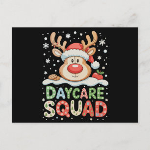 Kerst Dagopvang Rendier Kerstman Hoed Team Xmas Feestdagenkaart