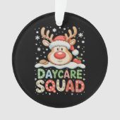 Kerst Dagopvang Rendier Kerstman Hoed Team Xmas Ornament (voorkant)