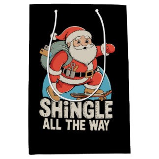 Kerst dakspanen helemaal tot aan het dak Santa Ker Medium Cadeauzakje