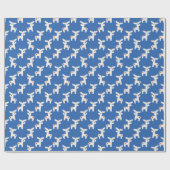 Kerst Dala Paard Minimale Retro vet blauw Cadeaupapier (Vlak)