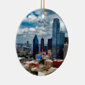 Kerst, Dallas, Texas skyline Keramisch Ornament (Rechts)