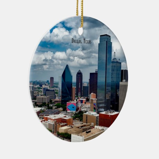 Kerst, Dallas, Texas skyline Keramisch Ornament (Rechts)