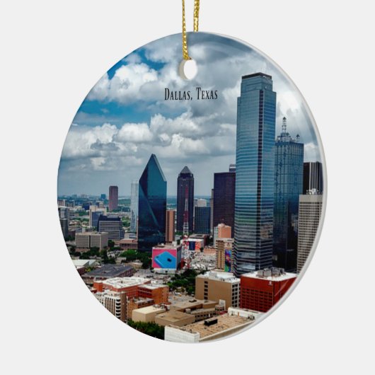 Kerst, Dallas, Texas skyline Keramisch Ornament (Links)