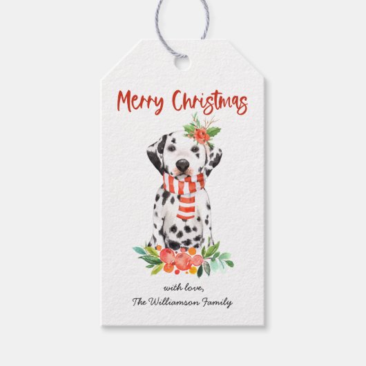 Kerst Dalmatiër Hond Kerstcadeau Tags Cadeaulabel (Voorkant)