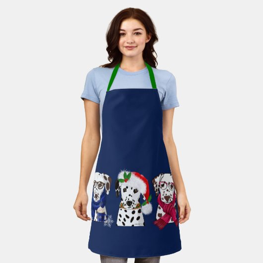 Kerst Dalmatiërs Schort (Gedragen)