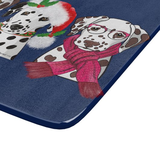 Kerst Dalmatiërs Snijplank (Hoek)