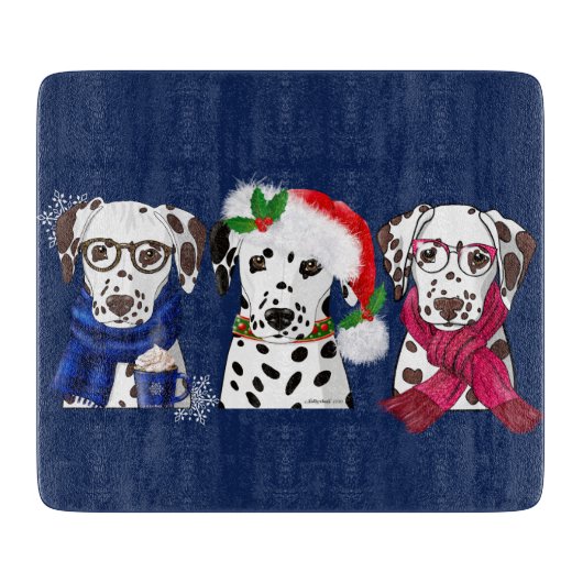 Kerst Dalmatiërs Snijplank (Voorkant)