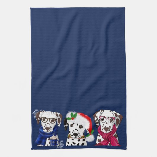 Kerst Dalmatiërs Theedoek (Verticaal)