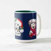 Kerst Dalmatiërs Tweekleurige Koffiemok (Voorkant rechts)