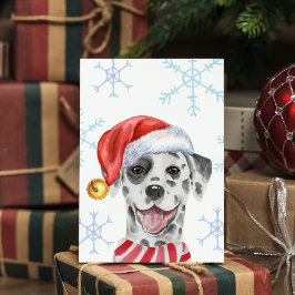 Kerst Dalmatiner Huisdier Kerstmuts Sjaal Grappige Feestdagenkaart