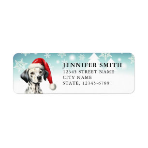 Kerst Dalmatische Hond Retour Adreslabels Etiket