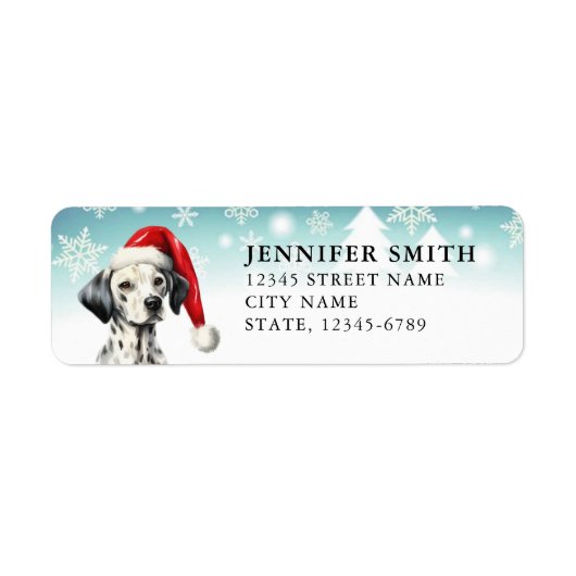 Kerst Dalmatische Hond Retour Adreslabels Etiket (Voorkant)