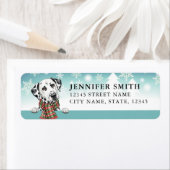 Kerst Dalmatische Hond Retouradreslabels Etiket (Insitu)