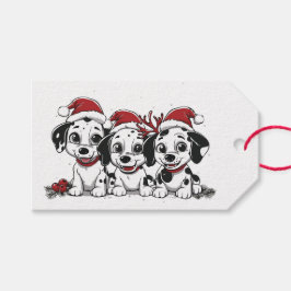 Kerst Dalmatische Honden Cadeaulabel