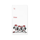 Kerst Dalmatische Honden Etiket (Voorkant)