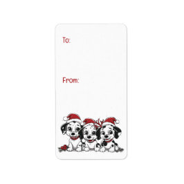 Kerst Dalmatische Honden Etiket