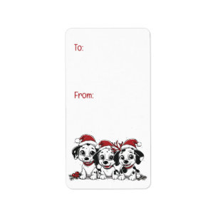 Kerst Dalmatische Honden Etiket